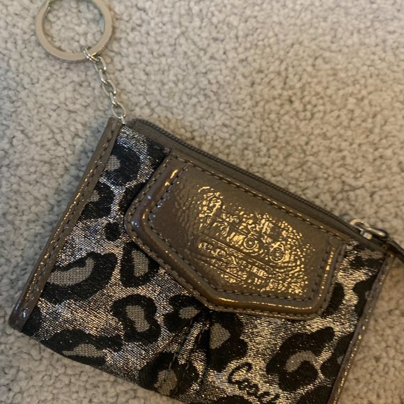 COACH Metallic Animal Print Card Case - Picture 3 of 4